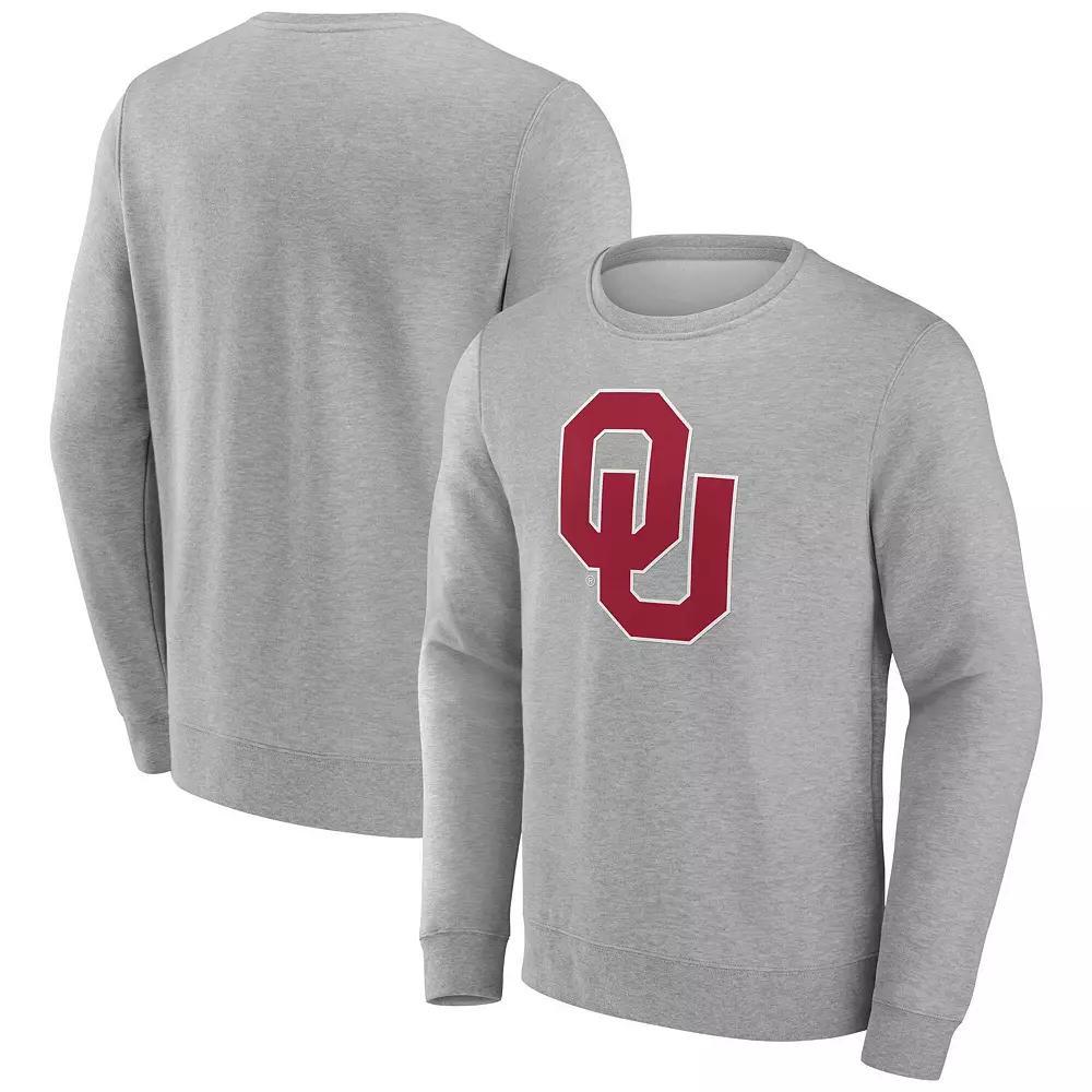 Mens Fanatics Gray Oklahoma Sooners Fleece Pullover Sweatshirt Product Image