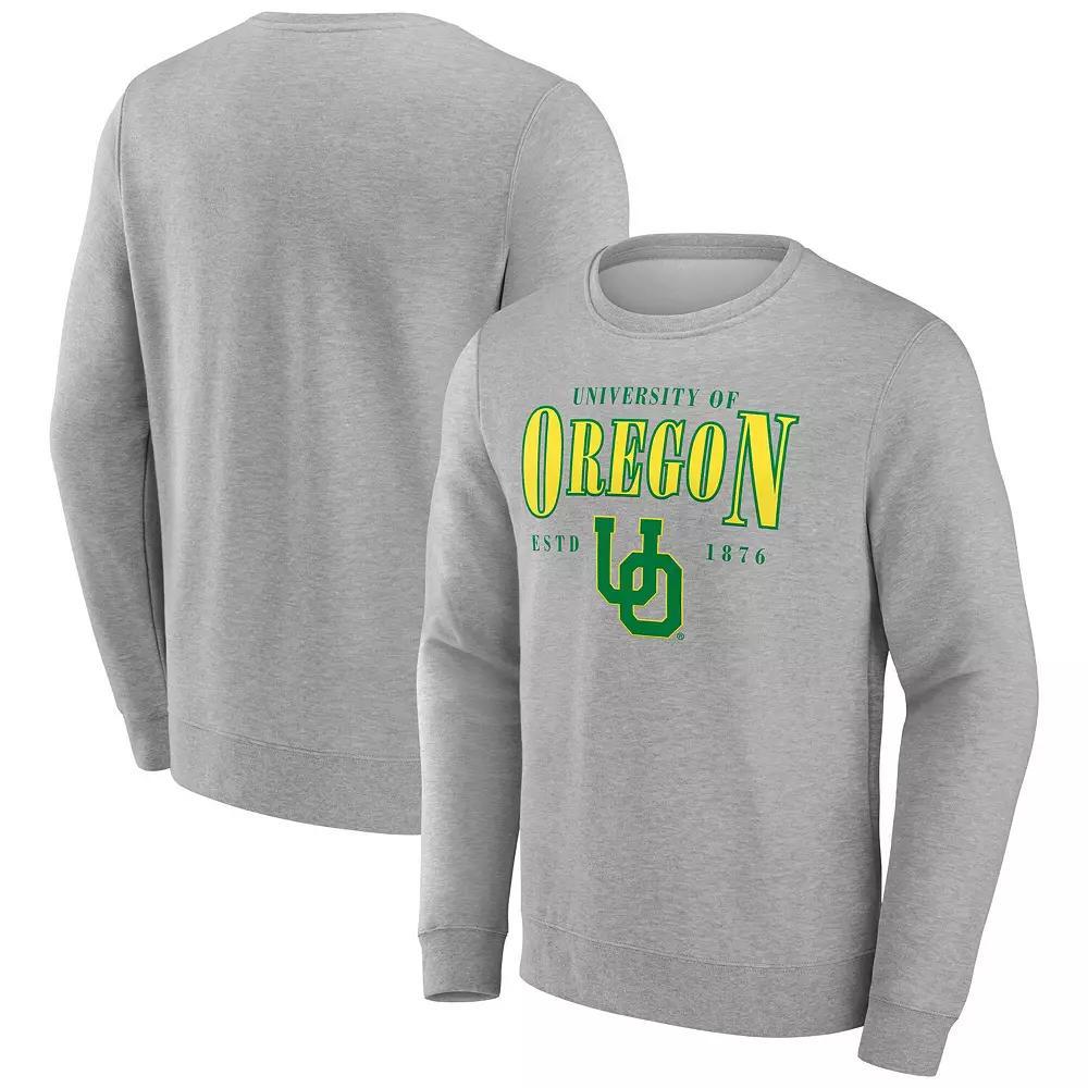 Men's Fanatics Gray Oregon Ducks True Classics Act Fast Fleece Pullover Sweatshirt, Size: XL, Grey Product Image