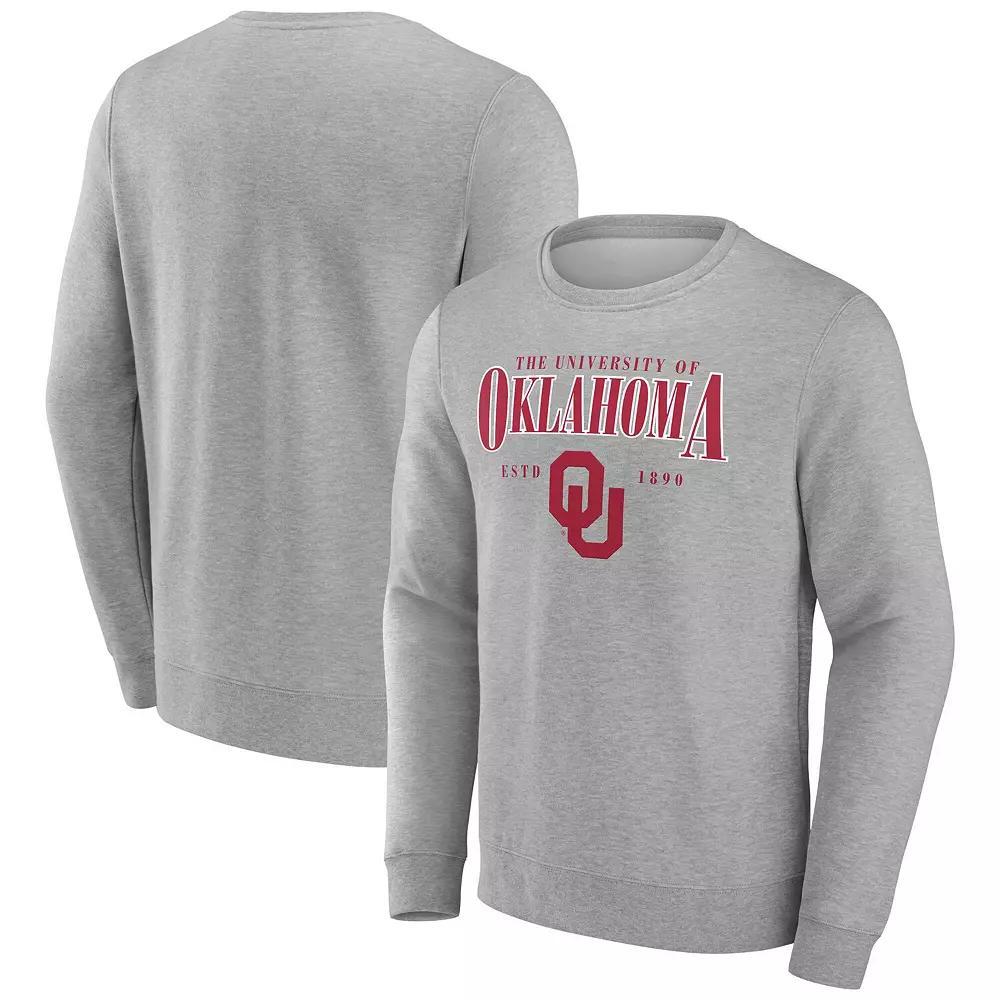 Men's Fanatics Gray Oklahoma Sooners True Classics Act Fast Fleece Pullover Sweatshirt, Size: 2XL, Grey Product Image