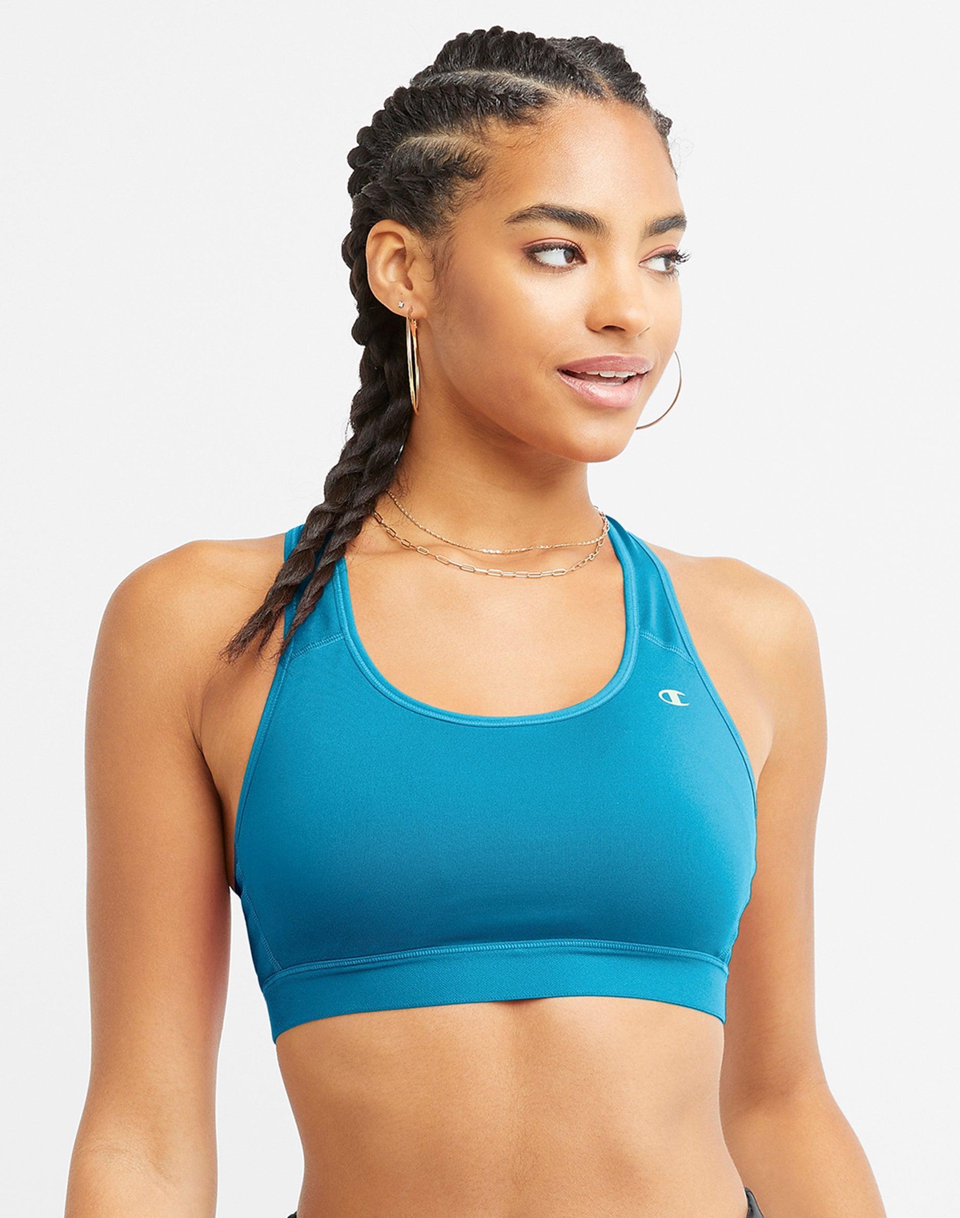 Womens Champion Compression Sports Bra, C Logo Fantastic Fuchsia XL Product Image