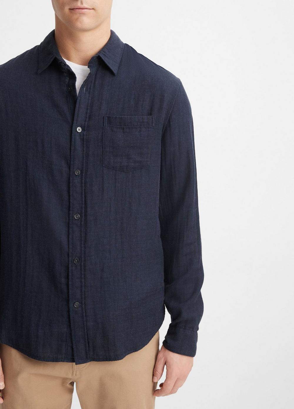Mens Double Face Long Sleeve, Chambray, Size XS Vince Product Image