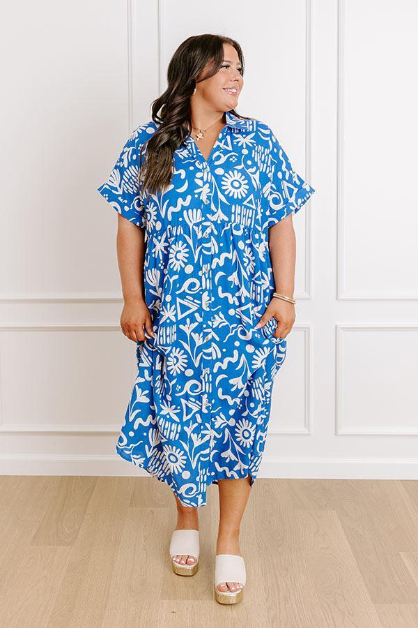 Seaside Chic Floral Midi Dress Curves Product Image