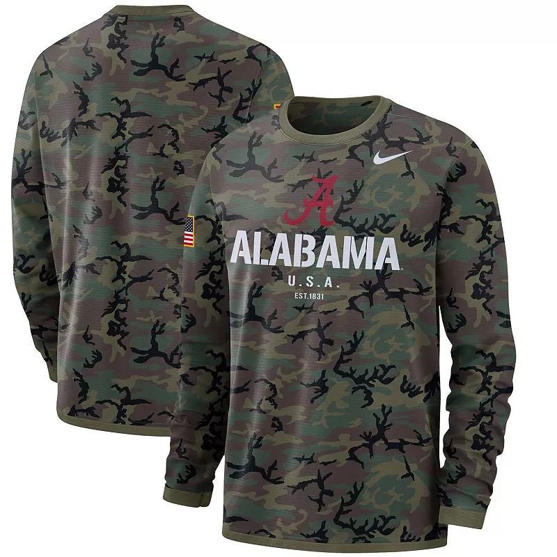 Mens Nike Camo Alabama Crimson Tide Military Appreciation Performance Long Sleeve T-Shirt Product Image