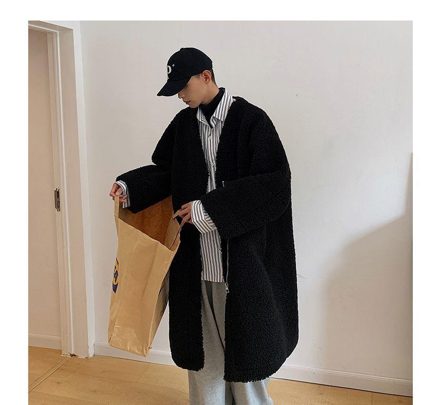 Long-Sleeve Plain Fleece Jacket Product Image