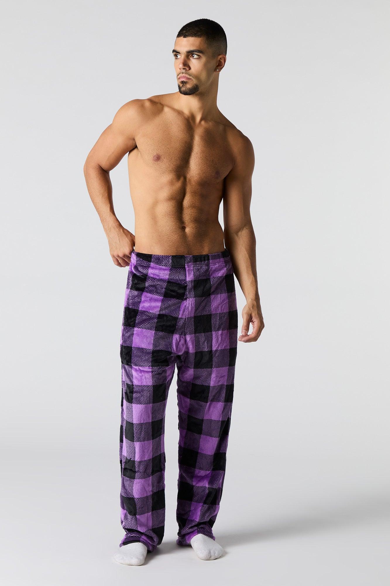 Printed Plush Pajama Pant Male Product Image