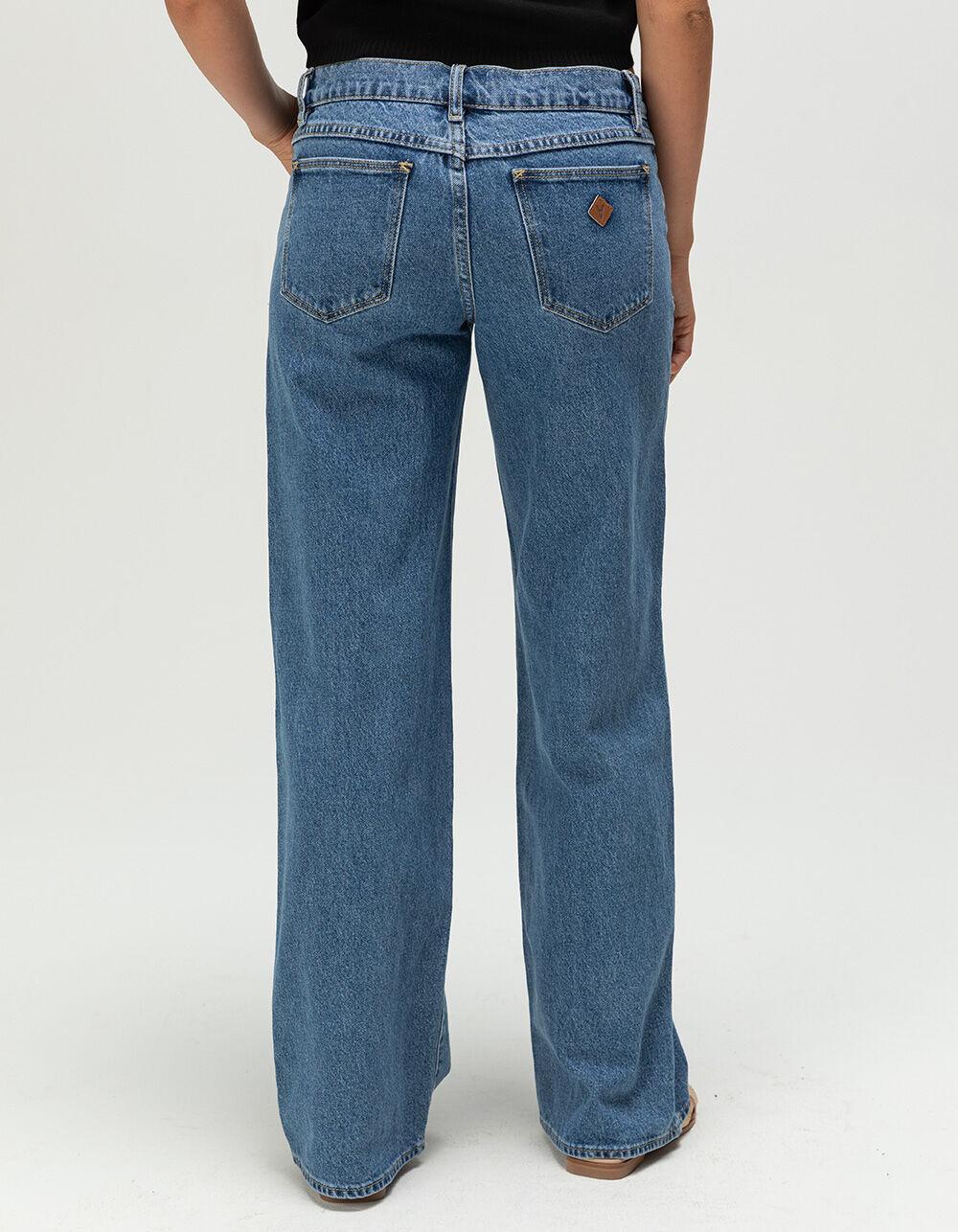 ABRAND Molly 99 Womens Low Rise Wide Leg Jeans - DARK VINTAGE Product Image