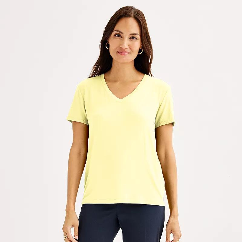 Women's Nine West Essential V-Neck T-Shirt, Size: Small, Moroccan Blue Product Image