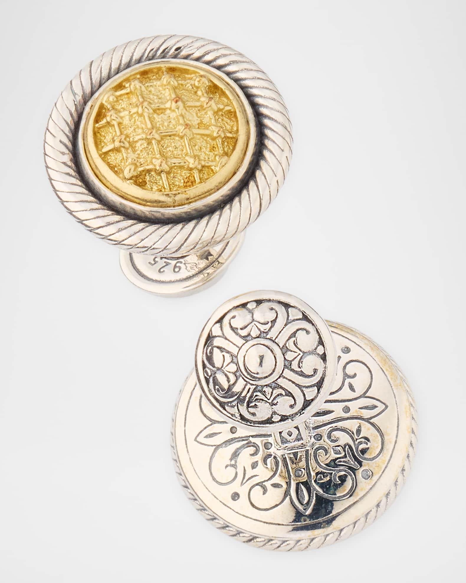Mens Kavos Sterling Silver and Bronze Cufflinks Product Image
