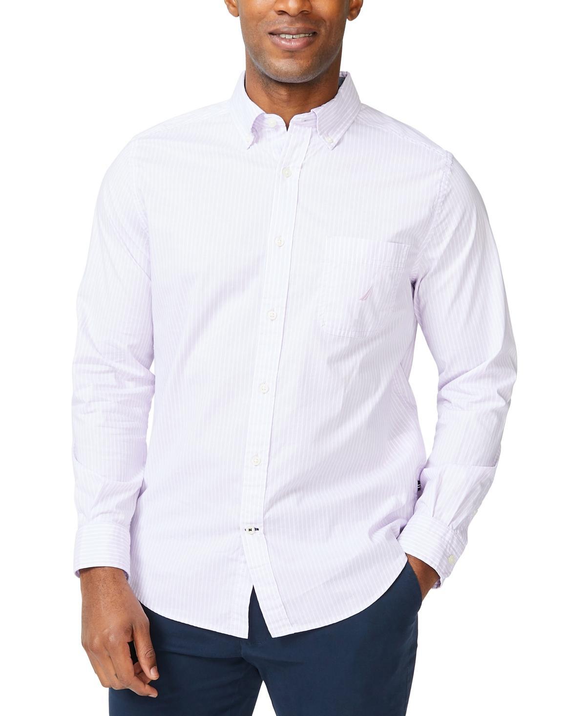 Nautica Mens Classic-Fit Long-Sleeve Gingham Check Poplin Shirt Product Image