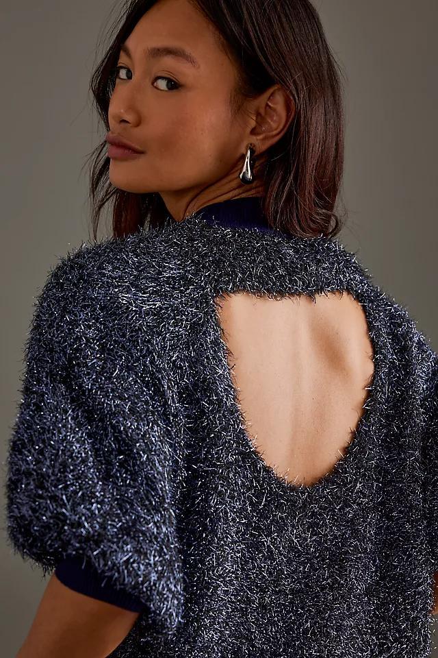 The Violette Short-Sleeve Tinsel Sweater by Maeve Product Image