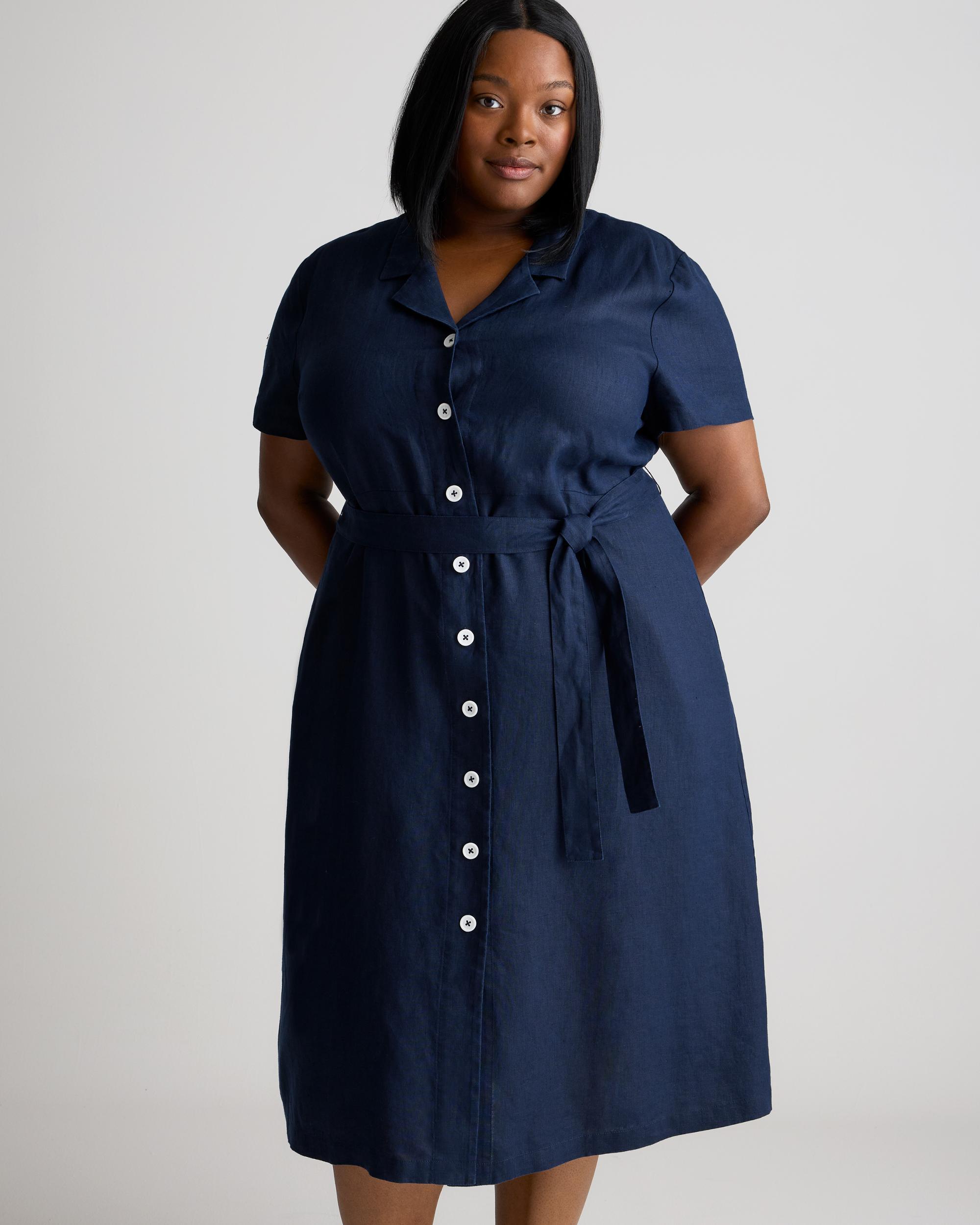 Quince | Women's 100% European Linen Button Front Dress Product Image