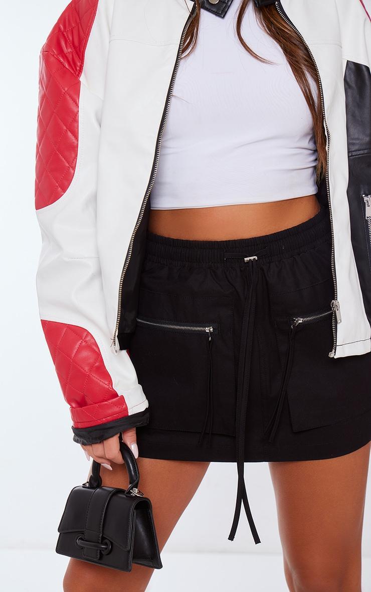 Black Ripstop Pocket Front Cargo Mini Skirt Product Image