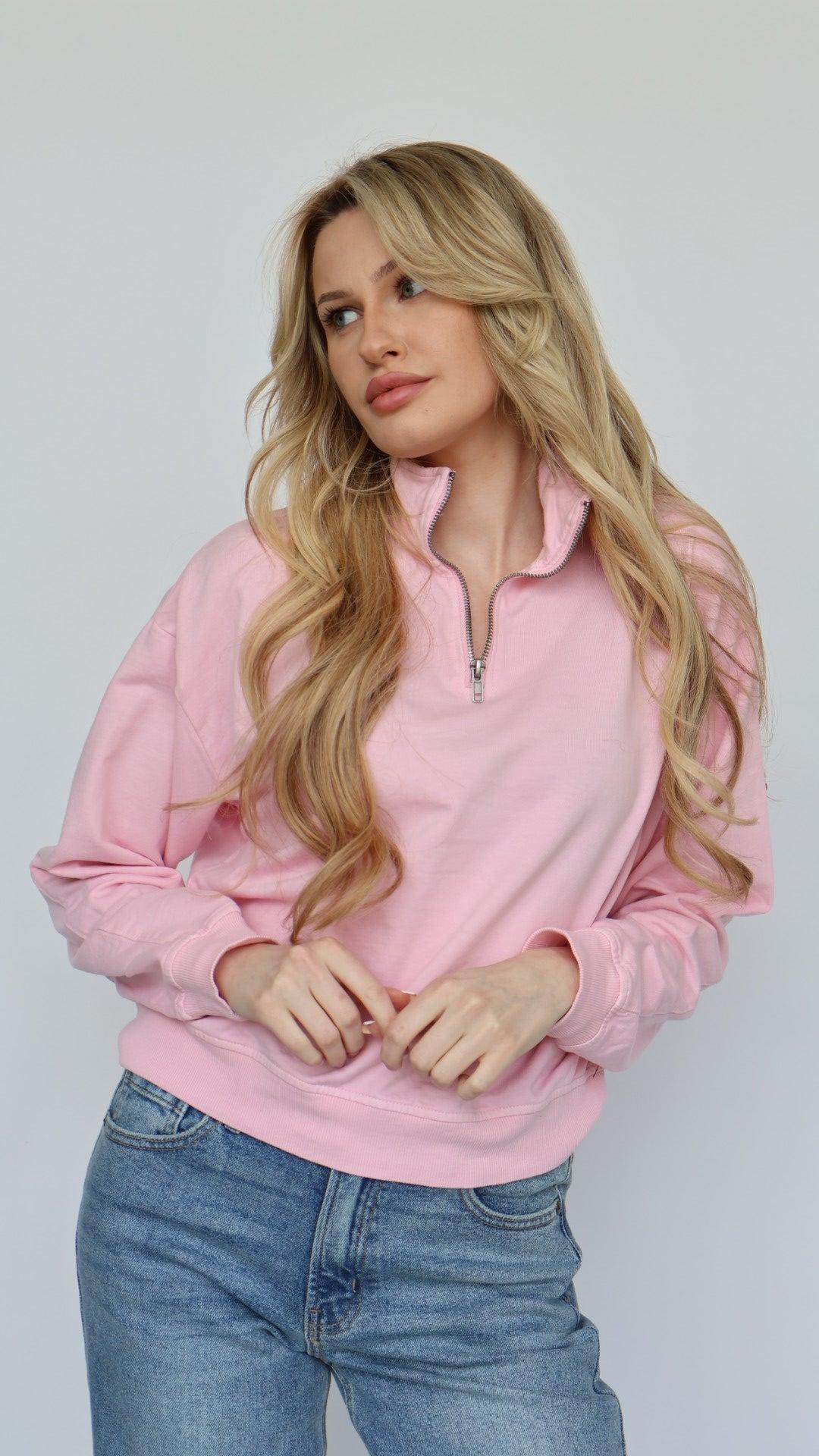 Half Zip Long Sleeve Sweatshirt Product Image