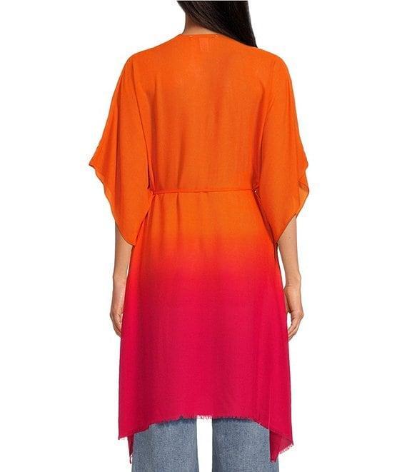 Anna & Ava Orange Dip Dye Kimono with Tie Product Image