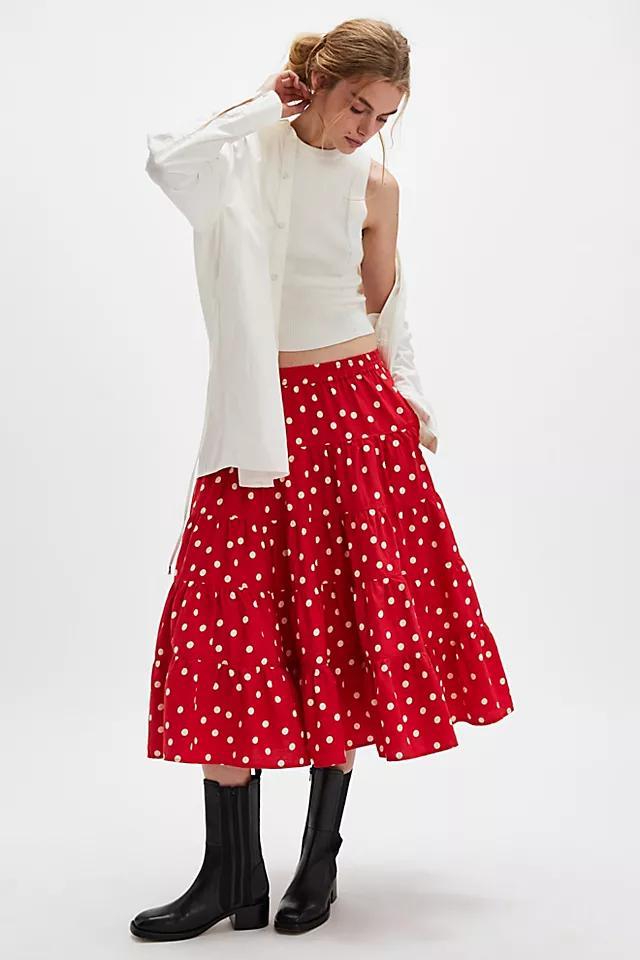 In Full Swing Printed Midi Skirt Product Image