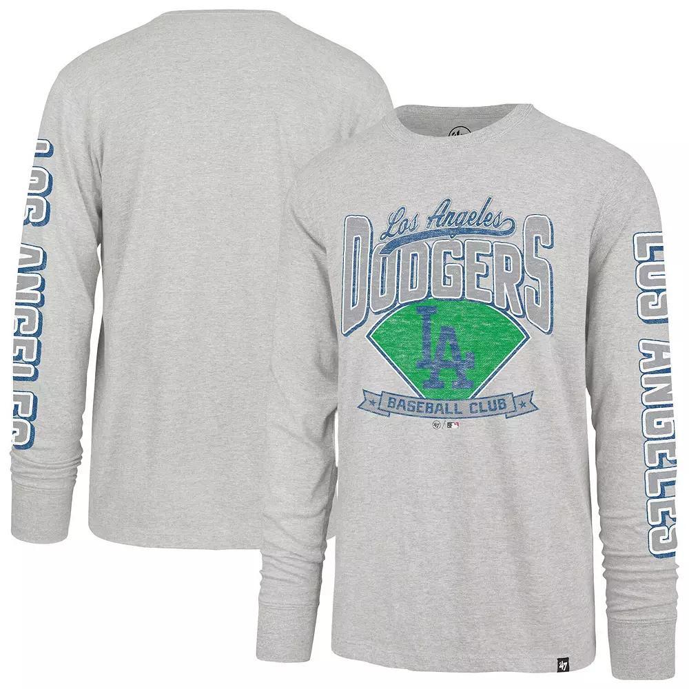 Men's '47 Gray Los Angeles Dodgers Fair Ball Franklin Long Sleeve T-Shirt, Size: 3XL, Grey Product Image