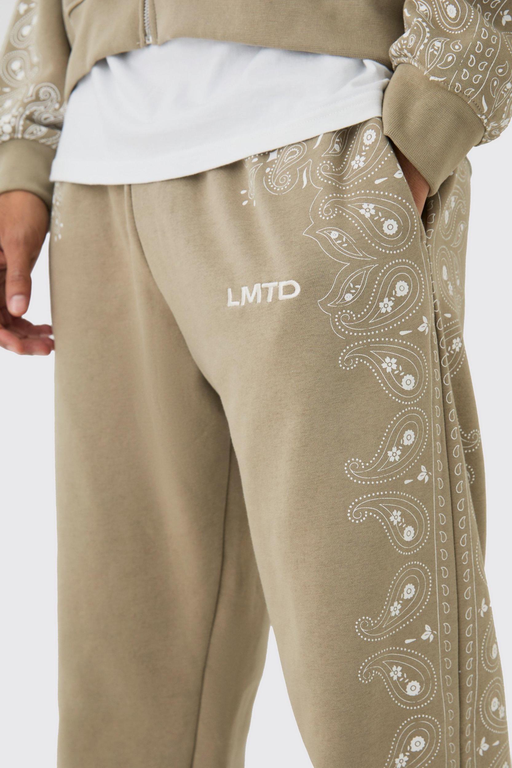 Oversized Paisley Border Printed Sweatpants | boohooMAN USA Product Image