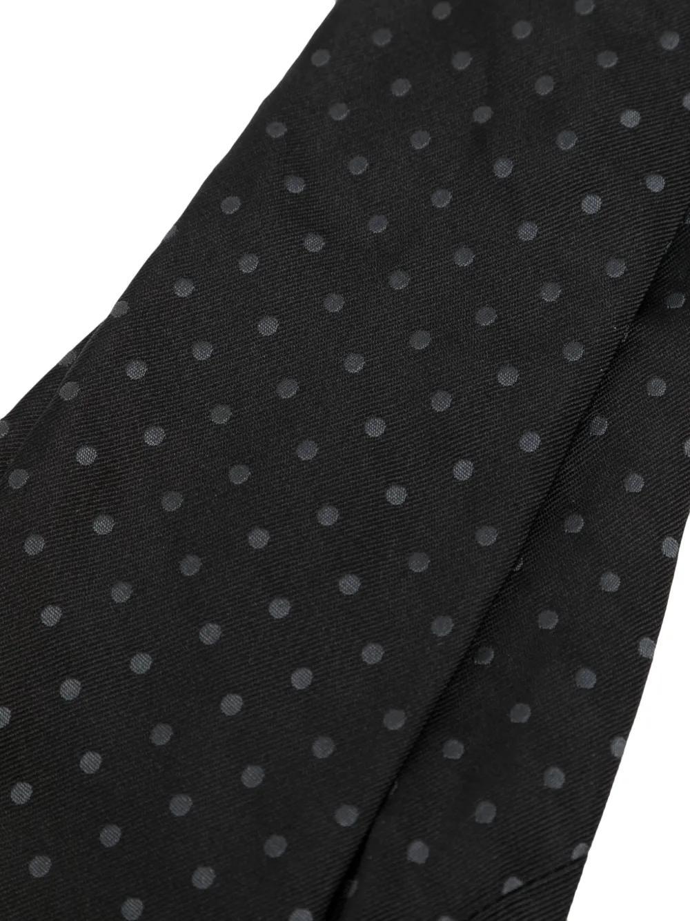 TOM FORD Polka Dot-embroidered Silk Tie In Black Product Image