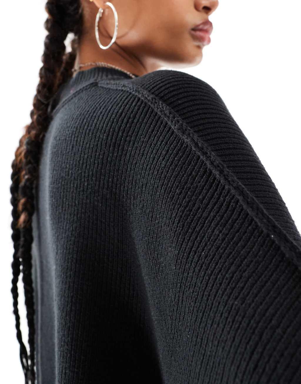 Free People easy street oversized sweater in black Product Image