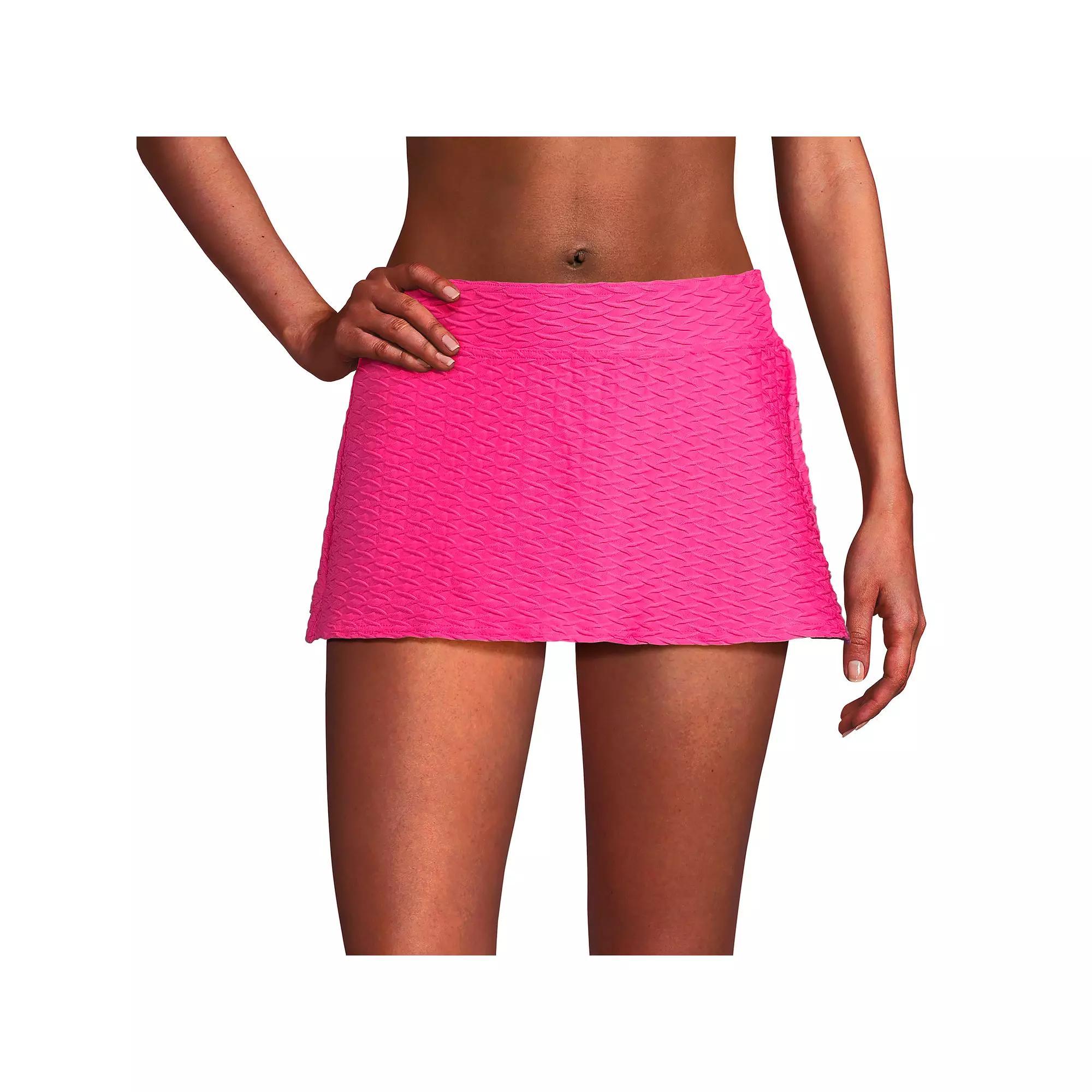 Women's Lands' End Textured Chlorine Resistant Mini Swim Skirt, Size: 12, Prism Pink Product Image
