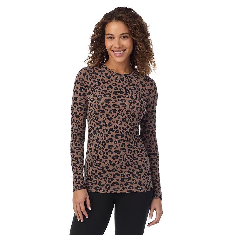 Women's Cuddl Duds® Softwear with Stretch Long Sleeve Top, Size: Medium, Ivory Houndsto Product Image