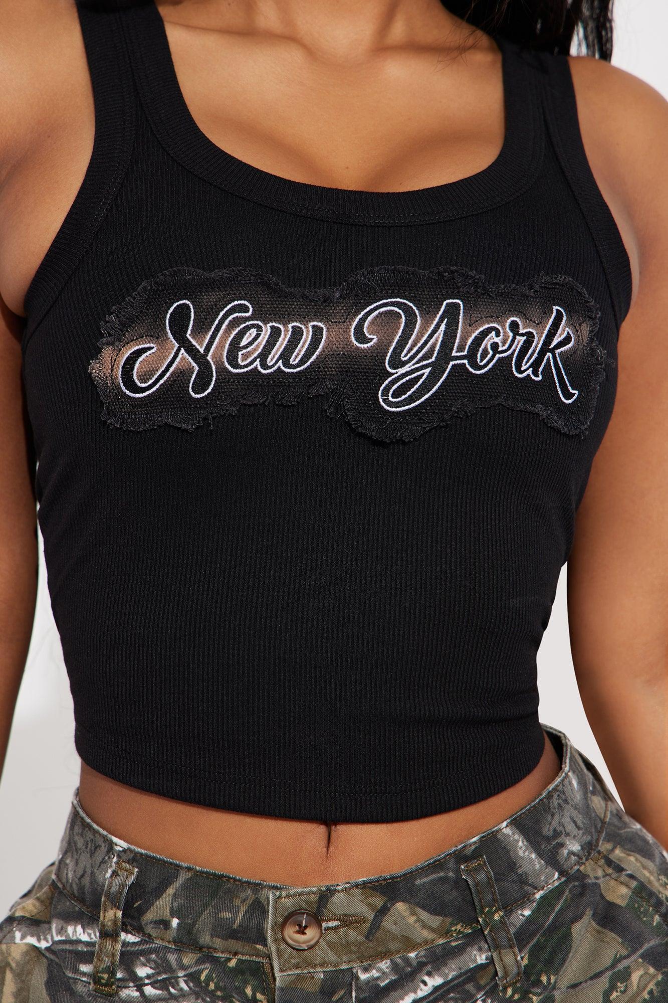 NY Heat Denim Patch Tank Top - Black Product Image