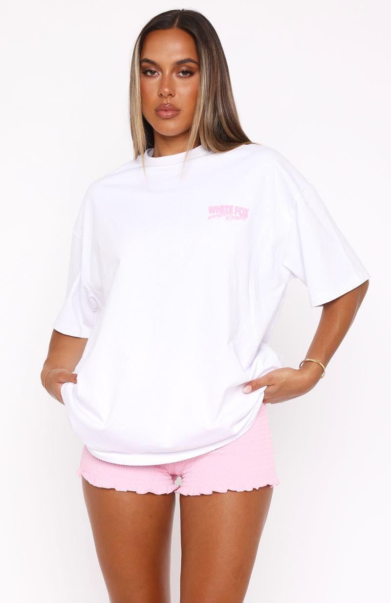 Everything Is Peachy Oversized Tee White Product Image