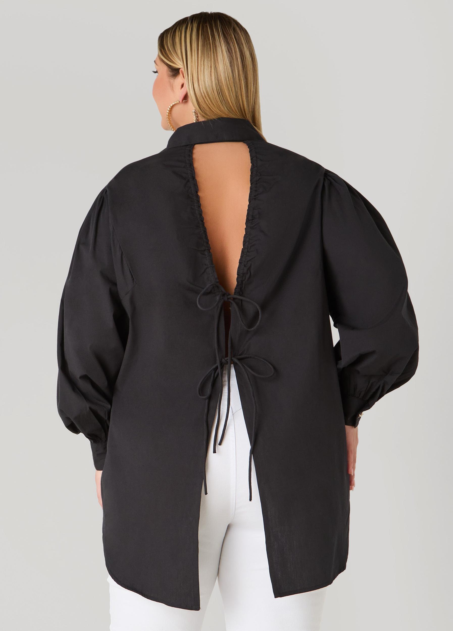 Tie Up Open Back Shirt Product Image