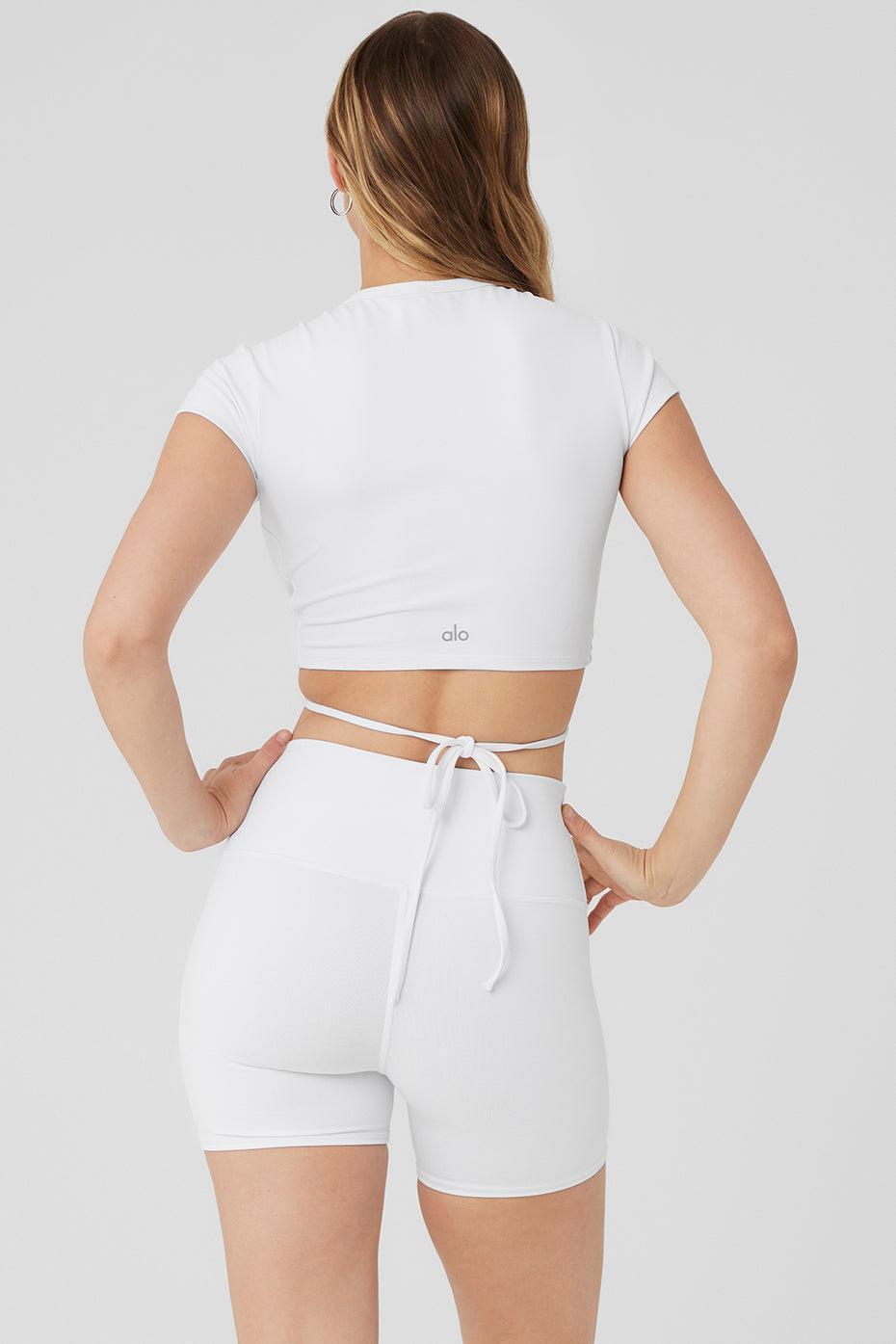 Airbrush Criss Cross Short Sleeve - White Product Image