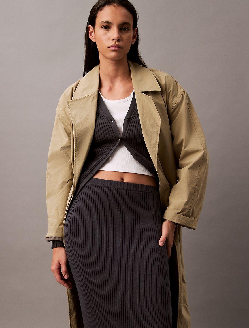 Cotton Rib Midi Skirt Product Image