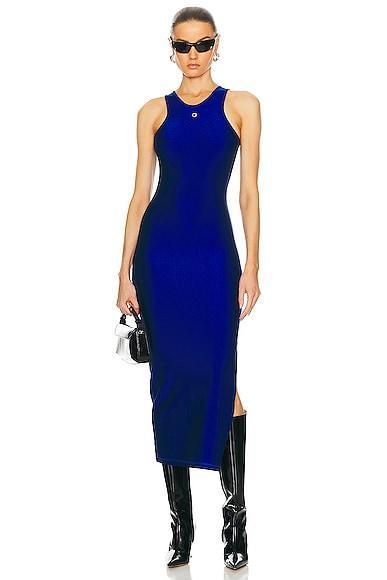 Round-Neck Slit-Hem Midi Tank Dress Product Image