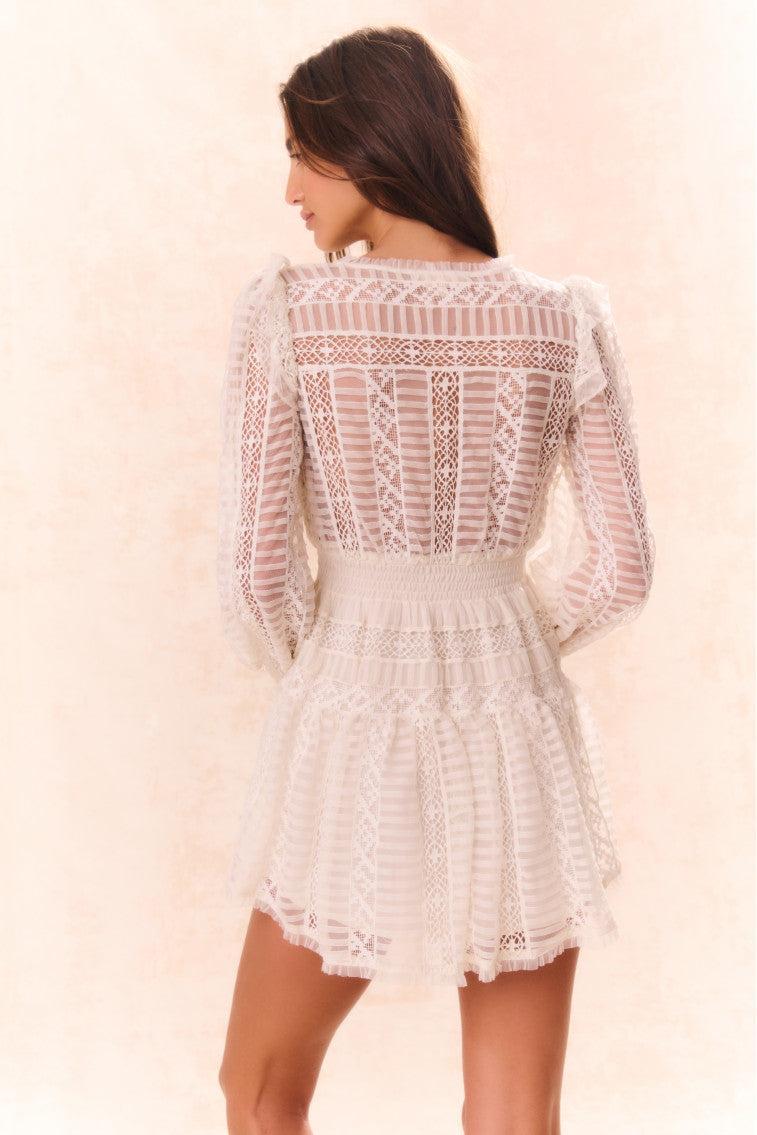 Alonsa Lace-Detailed Mini Dress - CREAM Product Image