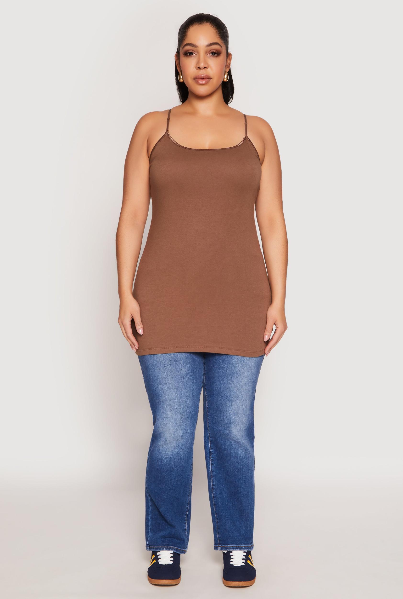 Plus Size Solid Scoop Neck Cami Female Product Image