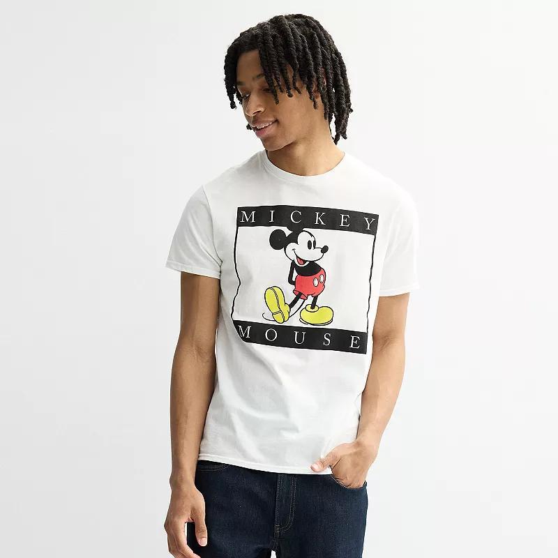 Disney's Mickey Mouse Men's Black Frame Graphic Tee, Size: Large, White Product Image