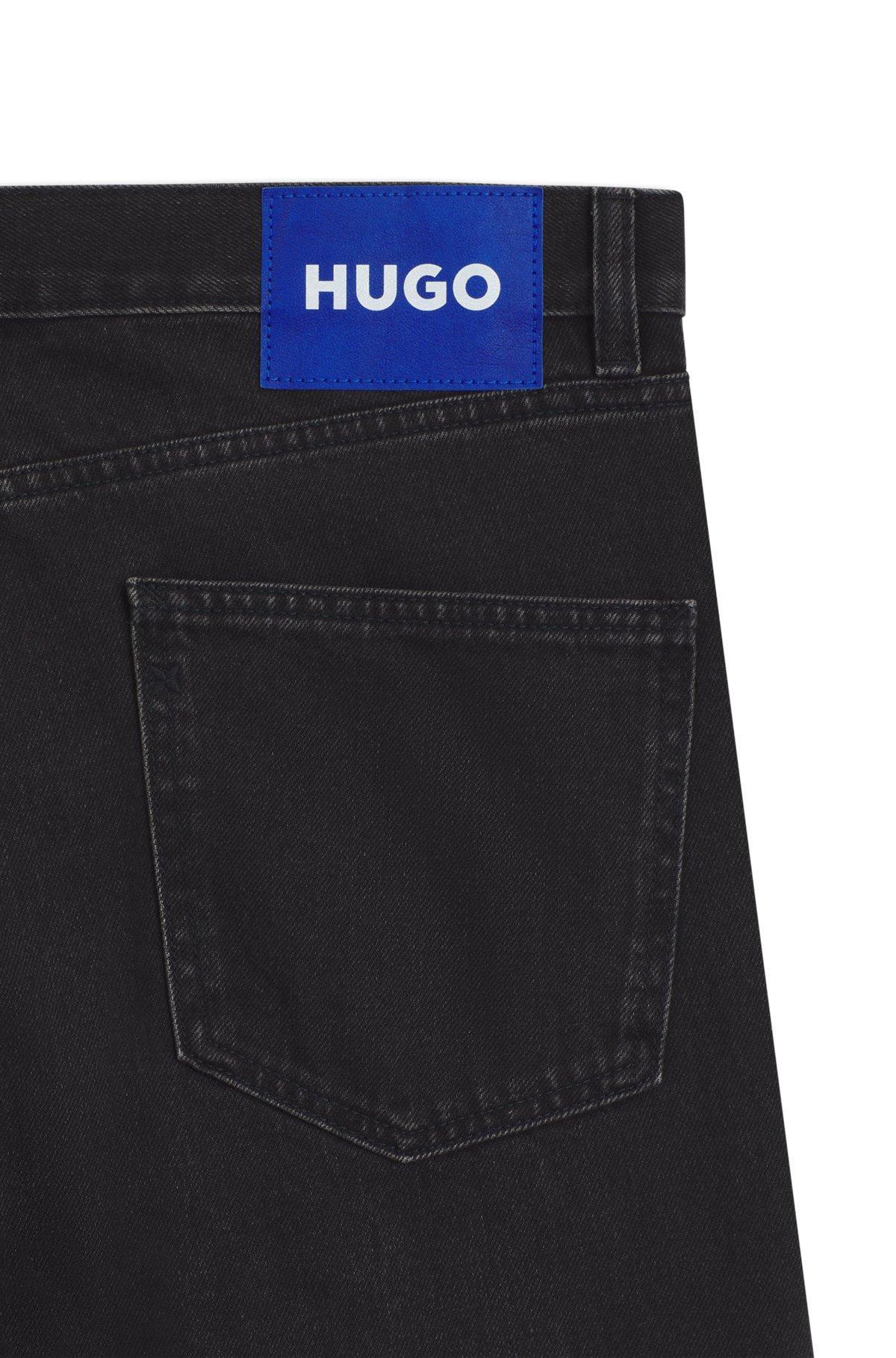 Regular-fit jeans in dark-gray denim Product Image