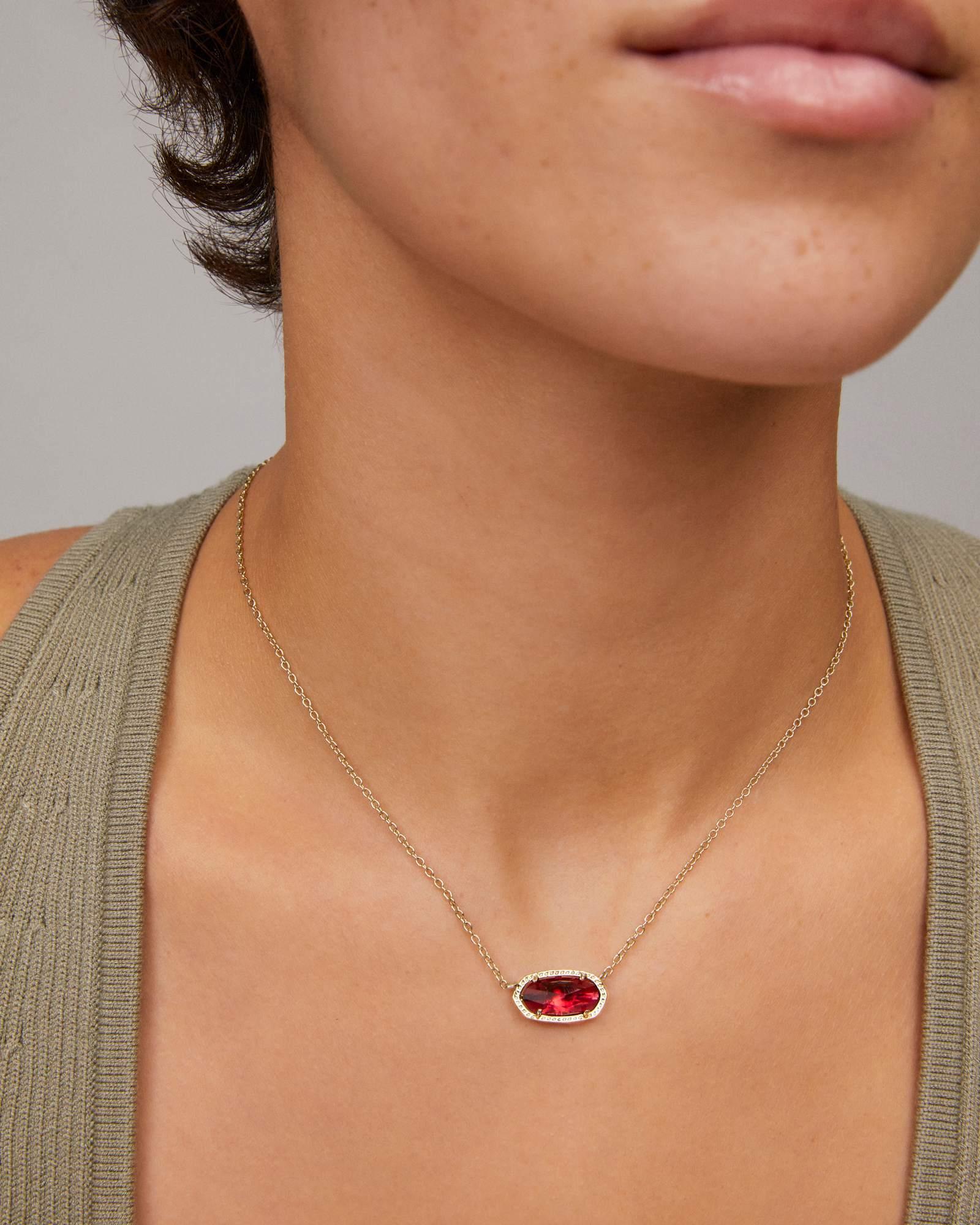 Elisa Gold Pendant Necklace in Peridot Illusion Product Image