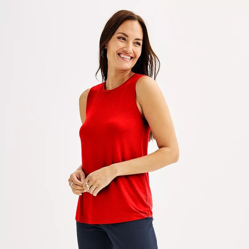 Nine West Essential Easy High-Neck Tank Top, Women's, Size: Medium, Solomon Product Image