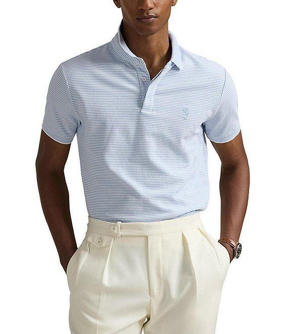 Polo Ralph Lauren Classic Fit Striped Tipped Stretch Mesh Short Sleeve Polo Shirt Product Image