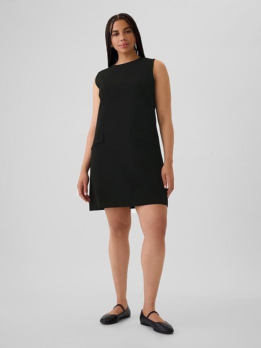 Vegan Leather Mini Shift Dress Product Image