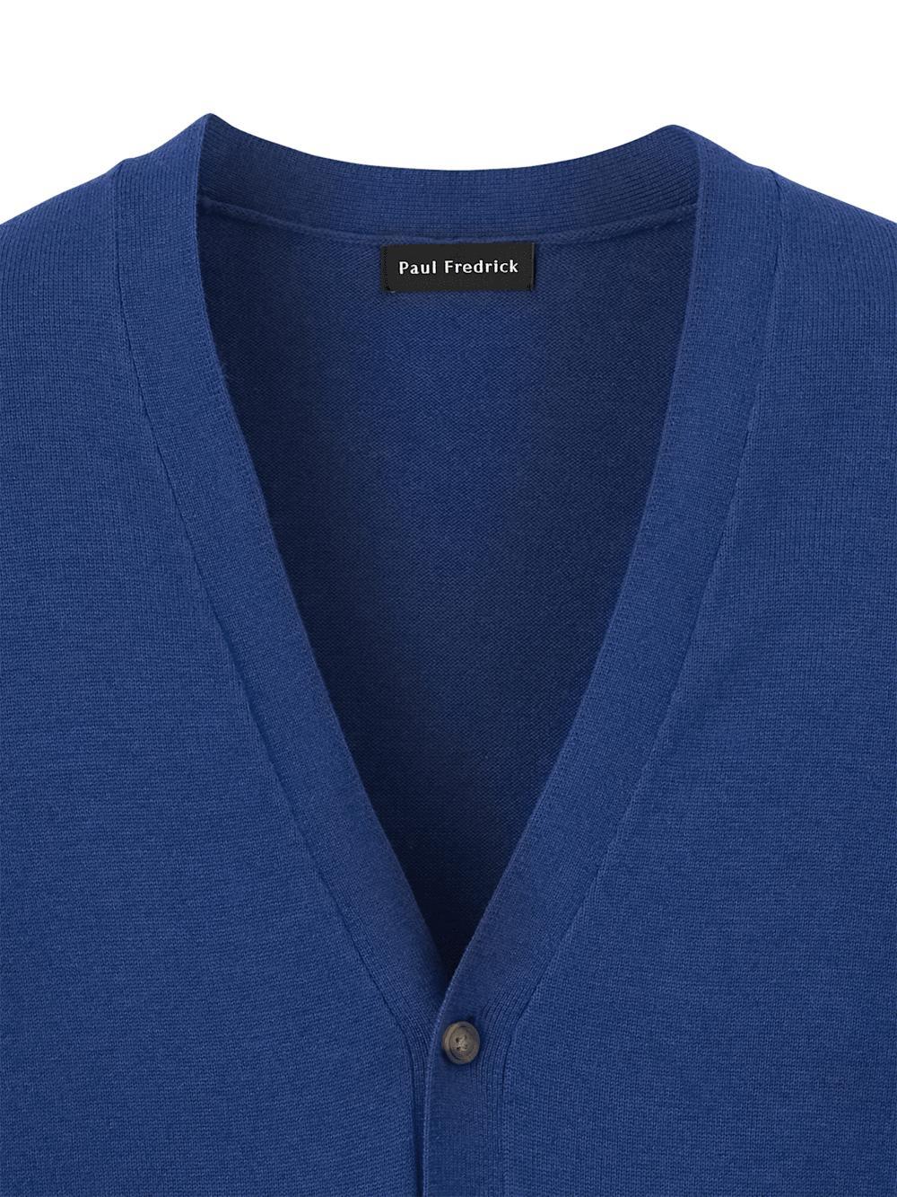 Supima Cotton Button Front Cardigan - Dark Blue Product Image