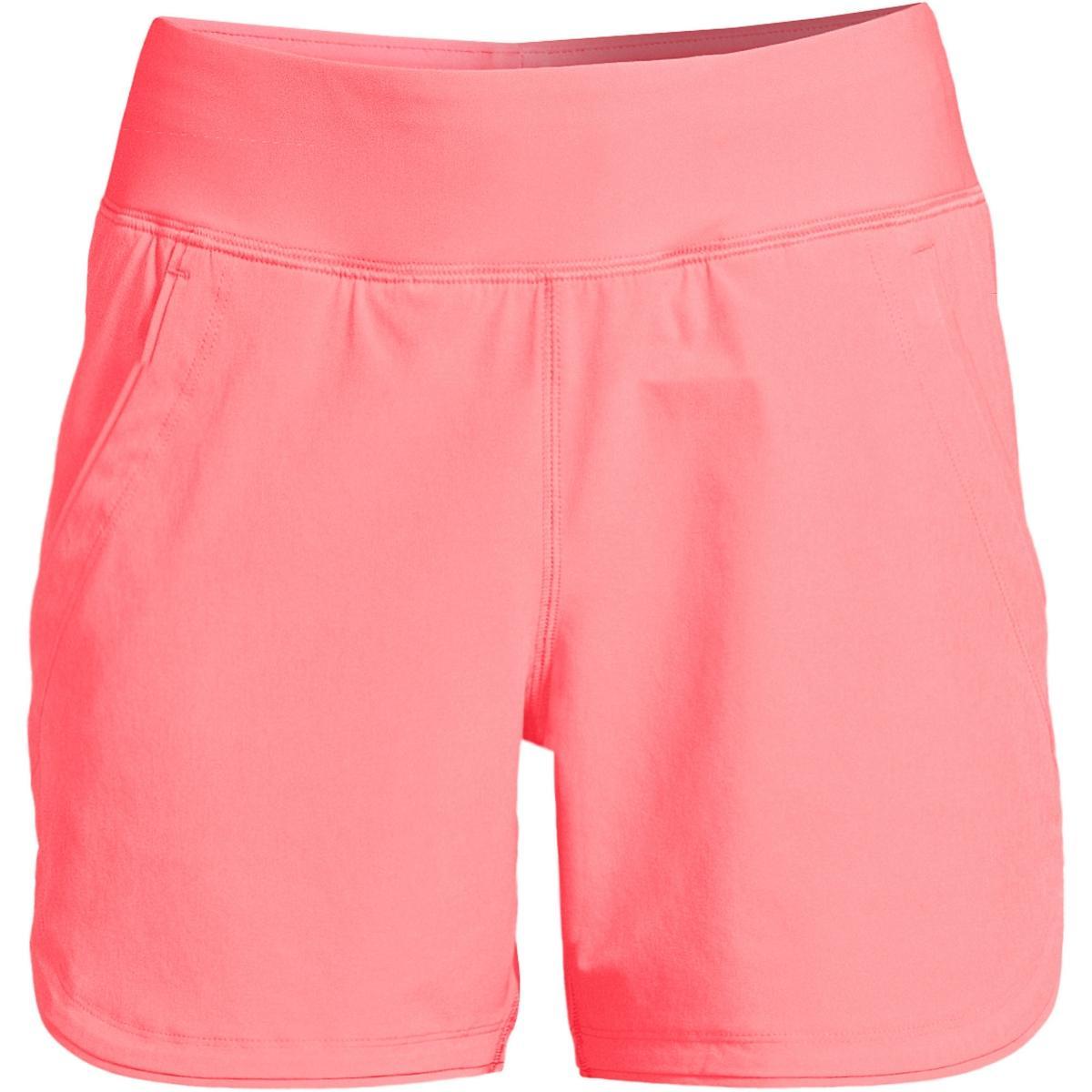 Petite Lands' End 5" Quick Dry Elastic Waist Board Shorts Swim Cover-up, Women's, Size: 12 Petite, Deep  Blue Product Image