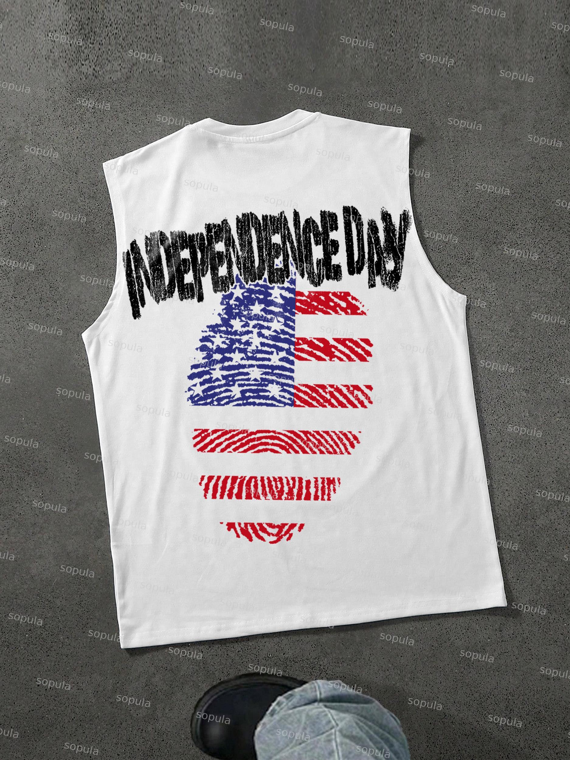 Sopula Independence Day Fingerprint Graphic Tank Top Product Image