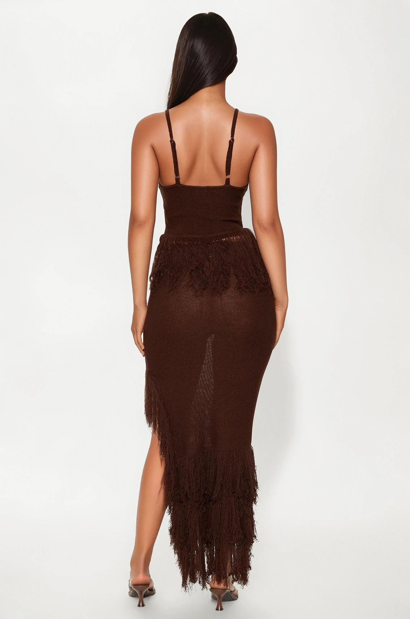 Happy To Be Here Crochet Skirt Set - Brown Product Image