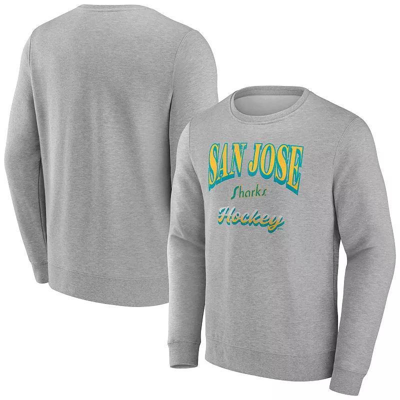 Men's Fanatics Gray San Jose Sharks Light the Candle Fleece Pullover Sweatshirt, Size: 2XL, Sks Grey Product Image