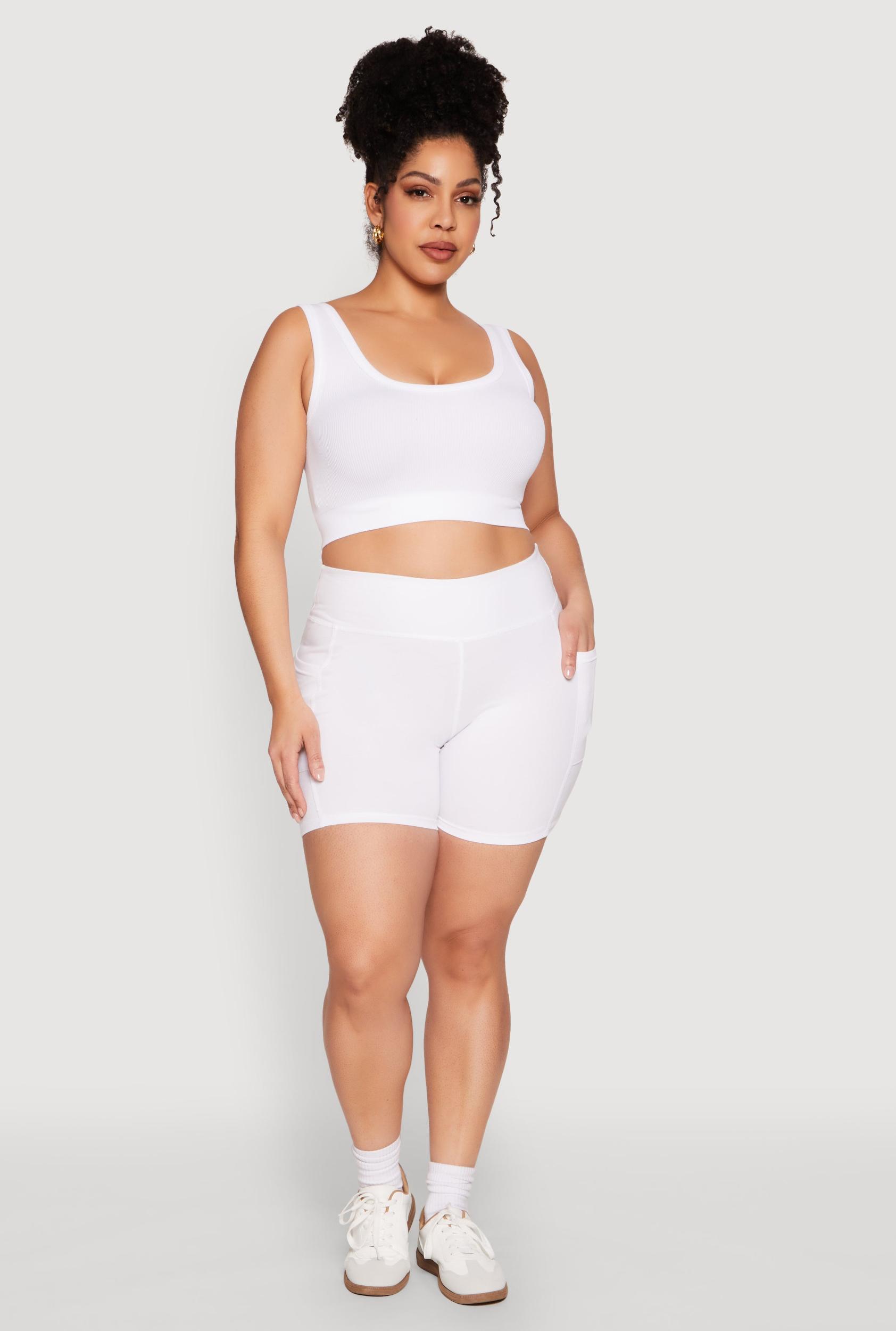 Womens Plus Size Side Pocket Biker Shorts Product Image
