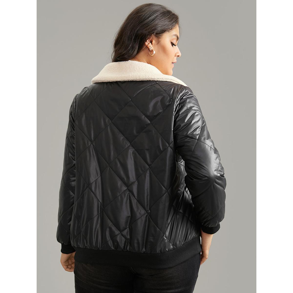 Plus Size Women Dailywear Plain Lined No stretch 22-24/3X Pocket Casual Cotton Jackets BloomChic Product Image