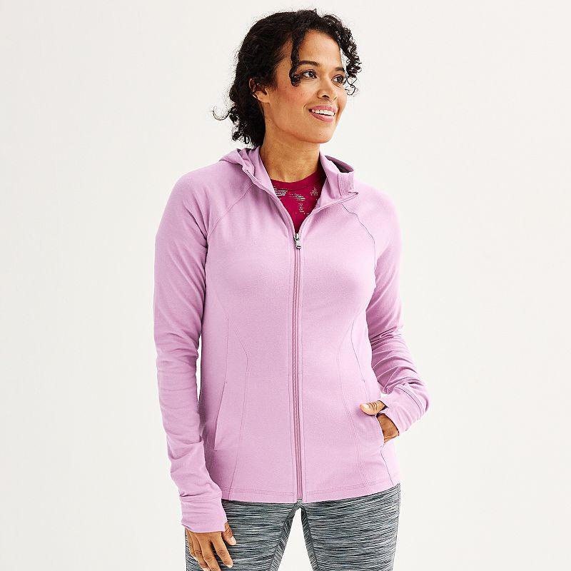 Petite Tek Gear Essential Hooded Jacket, Womens Blue Romance Product Image