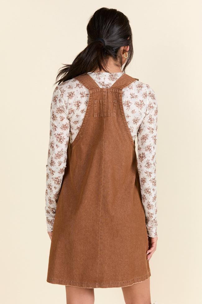 The Anissa Brown Overall Dress Holley Gabrielle X Pink Lily Product Image