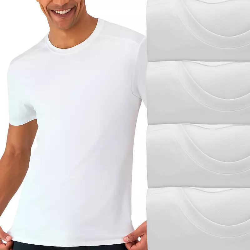 Hanes Moves Ultimate 3+1 Bonus Pack Men's Breathable Mesh-Back Crewneck T-Shirt X-Temp, Size: Large, White Product Image