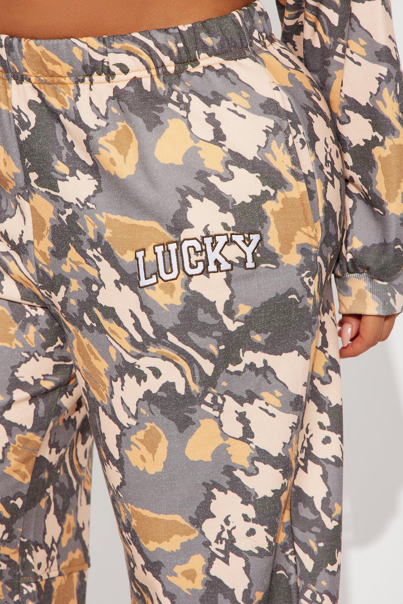Always Lucky Camo Pant Set - Grey/combo Product Image